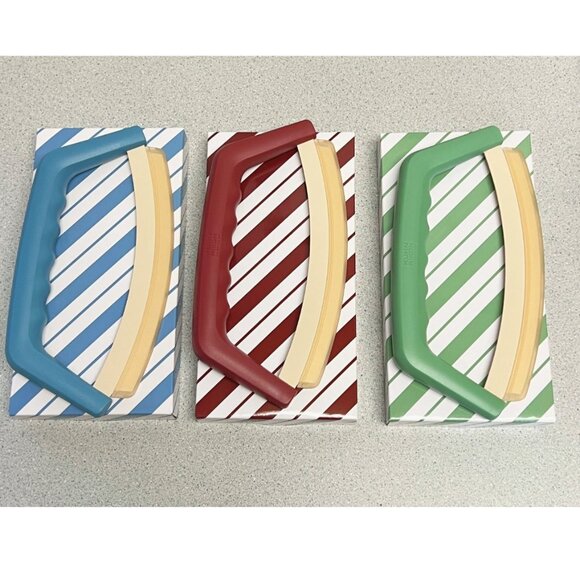 Kuhn Rikon Mezzaluna Knives SET OF 3 & Gift Boxes FARMHOUSE NEW - Picture 1 of 4